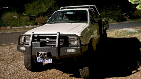Toyota Pickup Truck in Night Setting for Enthusiasts wallpaper
