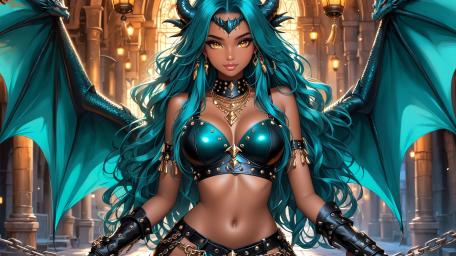 Winged Goddess in Enchanted Realm wallpaper