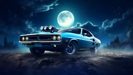 Midnight Muscle Blue Ride wallpaper