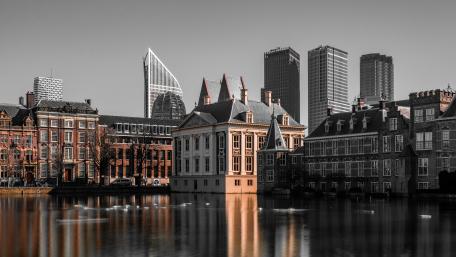 Cityscape Charm of Historic Leiden wallpaper