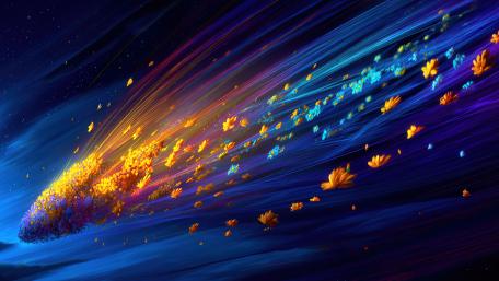 Cosmic Blossoms in Motion wallpaper