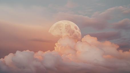 Moonlit Serenity Clouds and Tranquil Sky wallpaper