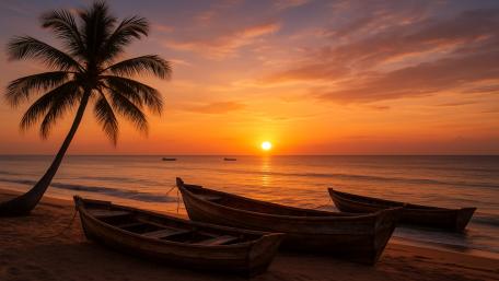 Sunset Serenity by the Sea wallpaper