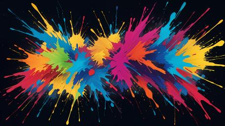 Vibrant Splash of Colors on Black wallpaper