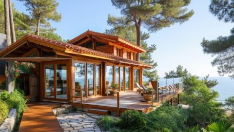 Luxury Retreat Amidst Nature's Serenity wallpaper