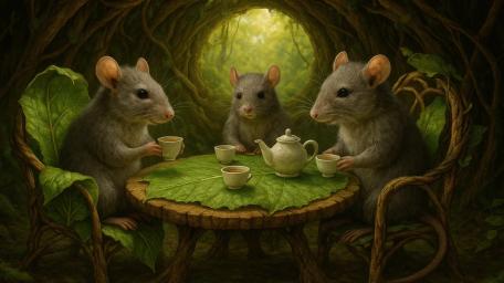 Tea Time in Enchanted Woodland wallpaper