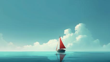 Sailing Serenity with Minimalist Charm wallpaper