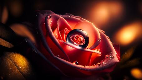A rose flower with water droplets wallpaper