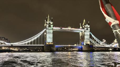 Tower Bridge Glows Over the Thames at Night wallpaper