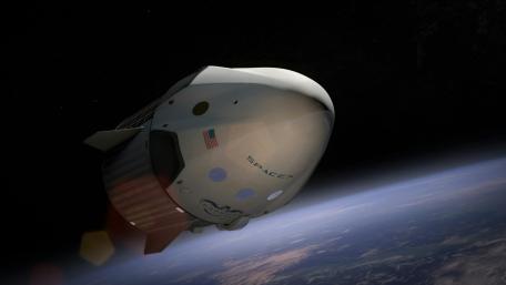 Spacecraft Above Earth's Horizon wallpaper