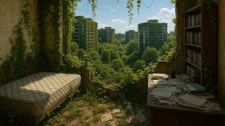 Overgrown Abandoned Apartment wallpaper