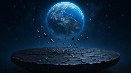 Earth's Cosmic Dance in Abstract Space wallpaper