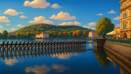 Autumn Reflections in Brno, Czechia wallpaper