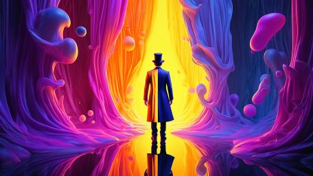 Mystical Journey of the Fedora Wanderer wallpaper
