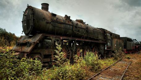 Rusting Giants of the Forgotten Rails wallpaper