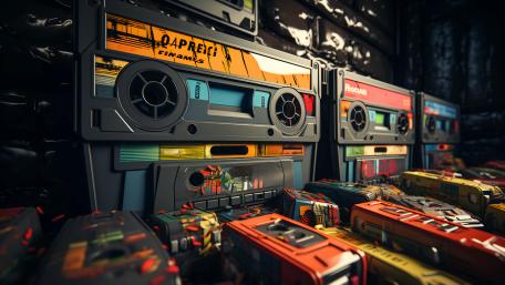 Vintage Cassette Vibes: A 5K Retro Experience wallpaper