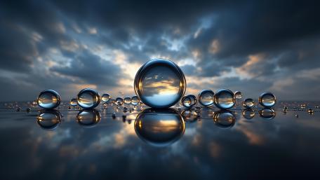 Floating Spheres in Reflective Harmony wallpaper