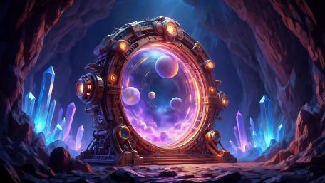 Mystical Portal in a Crystal Cave wallpaper