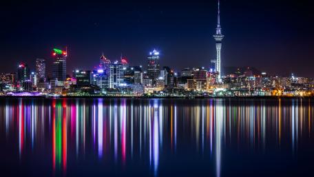 Auckland's Nighttime Splendor from Sky Tower View wallpaper