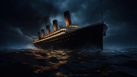 Titanic at Dusk an AI Art Masterpiece wallpaper