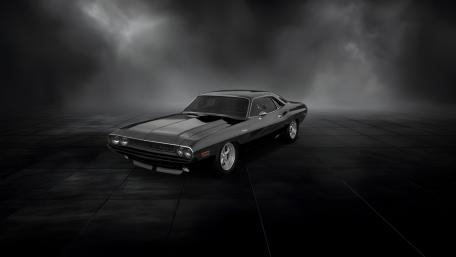 Vintage Dodge Challenger in Monochrome Elegance wallpaper
