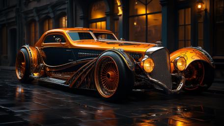 Futuristic Elegance on Rainy Streets wallpaper