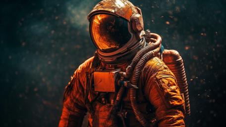 Astronaut in a Cosmic Fantasy Realm wallpaper