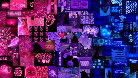 Vibrant Neon Bisexual Pride Collage wallpaper