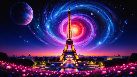 Cosmic Storm Over Paris wallpaper