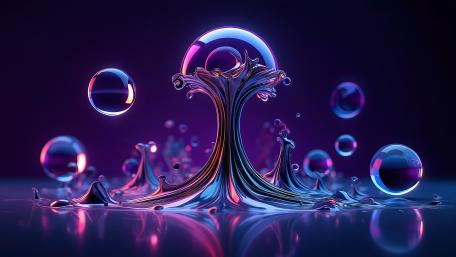 Purple Symphony of Fluid Bubbles wallpaper