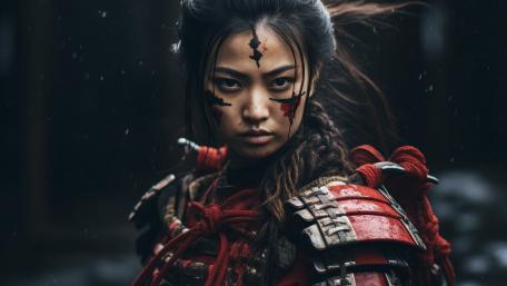 Samurai Spirit Unleashed in Fantasy Realm wallpaper