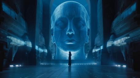 Futuristic AI Realm Awaits Discovery wallpaper