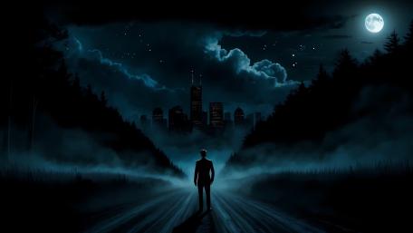Moonlit Journey into the Unknown wallpaper