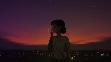 Sunset Reflections Lofi Vibes wallpaper