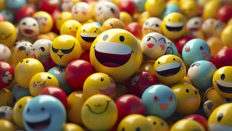 Smiley Explosion of Happiness in 5K wallpaper