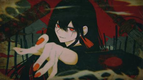 Enigmatic Gaze in a Dystopian World wallpaper
