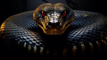 Mystical King Cobra Coiled in Darkness wallpaper