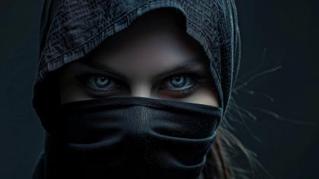 Enigmatic Gaze in the Shadows wallpaper