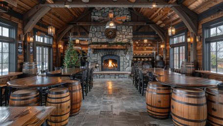 Rustic Winery Dining Experience in AI Art wallpaper