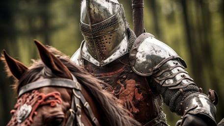 Knight in Shining Armor Rides the Forest Path wallpaper