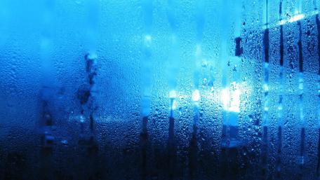 Mystical Raindrops on a Blue Canvas wallpaper