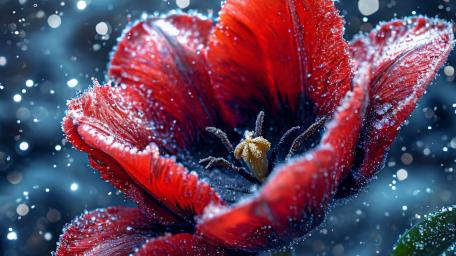 Red Poppy in Digital Bloom wallpaper