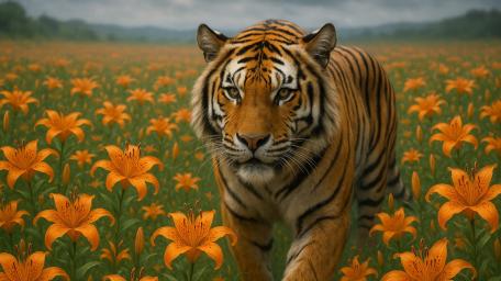 Field of Tiger Lilies wallpaper