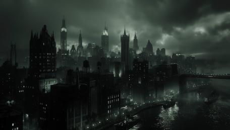 Dark Cityscape: Gotham in Shadows wallpaper