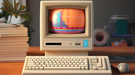 Retro Desktop Vibes with AI Twist wallpaper