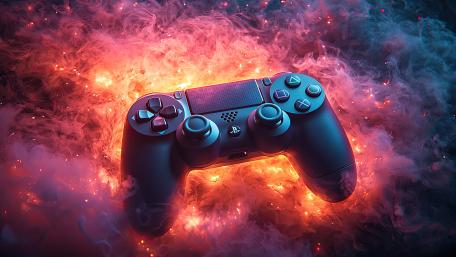 Game Controller in Fiery Essence wallpaper