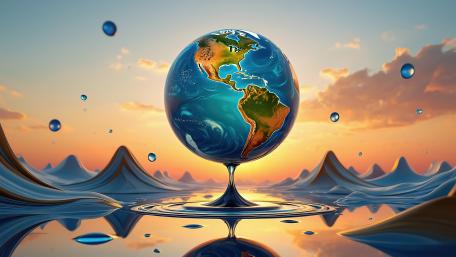Ripples of the Earth: A Surreal Vista wallpaper