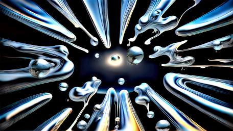 Silver Liquid Explosion in Abstract Fluid Motion wallpaper