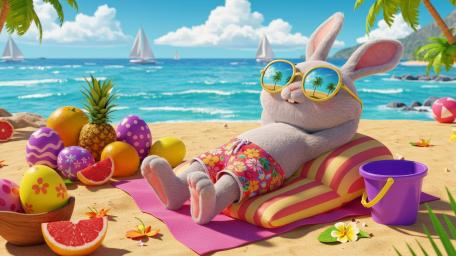 Bunny's Luxurious Beach Vacation Time wallpaper