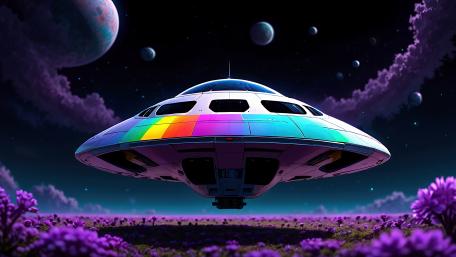 Flying Saucer in Alien Skies wallpaper